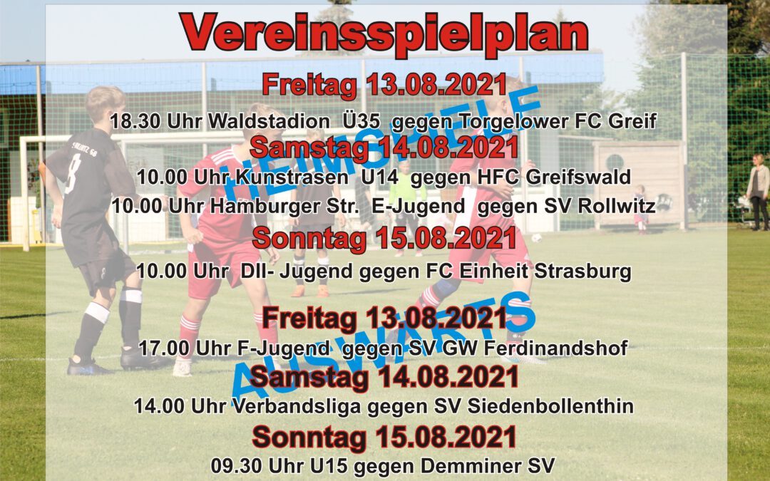 1. Punktspielwochenende der Saison 2021-2022 steht an